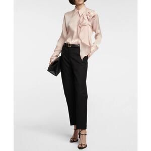 Victoria Beckham Bow-detail blouse Peach Size 8